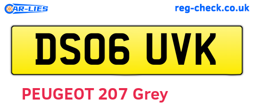 DS06UVK are the vehicle registration plates.