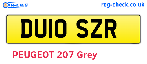 DU10SZR are the vehicle registration plates.