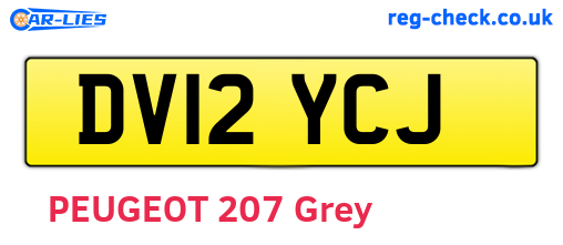 DV12YCJ are the vehicle registration plates.