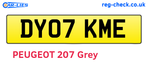 DY07KME are the vehicle registration plates.