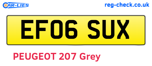 EF06SUX are the vehicle registration plates.
