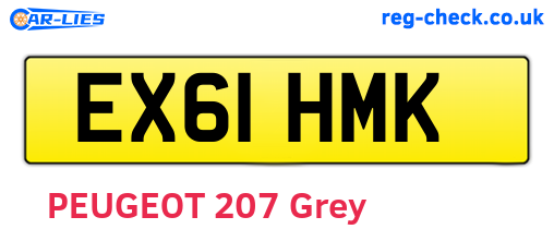 EX61HMK are the vehicle registration plates.