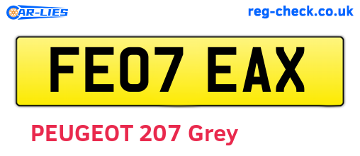 FE07EAX are the vehicle registration plates.