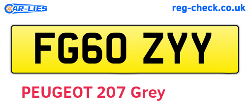 FG60ZYY are the vehicle registration plates.