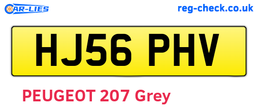 HJ56PHV are the vehicle registration plates.