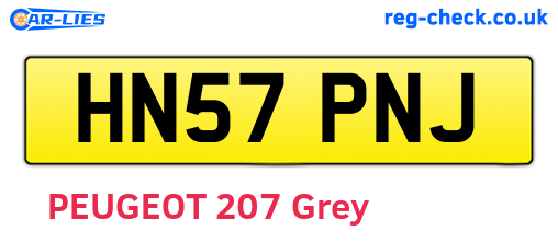 HN57PNJ are the vehicle registration plates.