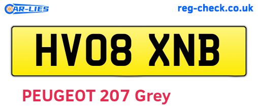 HV08XNB are the vehicle registration plates.