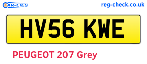 HV56KWE are the vehicle registration plates.