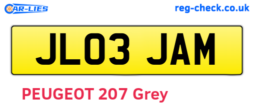 JL03JAM are the vehicle registration plates.