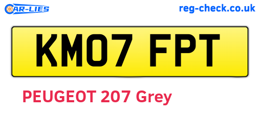 KM07FPT are the vehicle registration plates.