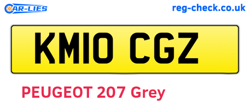 KM10CGZ are the vehicle registration plates.