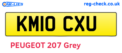 KM10CXU are the vehicle registration plates.