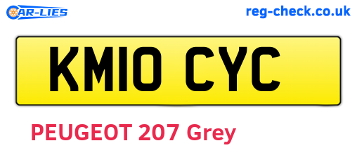 KM10CYC are the vehicle registration plates.