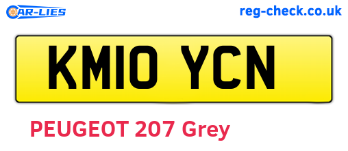 KM10YCN are the vehicle registration plates.