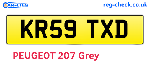KR59TXD are the vehicle registration plates.