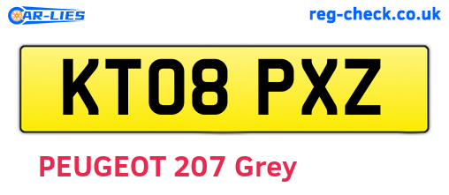 KT08PXZ are the vehicle registration plates.