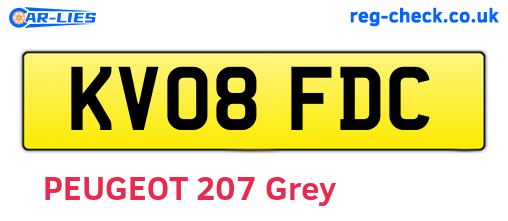 KV08FDC are the vehicle registration plates.