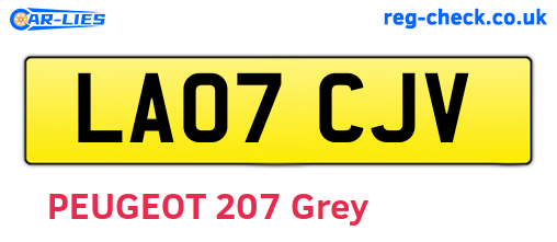 LA07CJV are the vehicle registration plates.