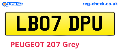 LB07DPU are the vehicle registration plates.