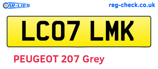 LC07LMK are the vehicle registration plates.
