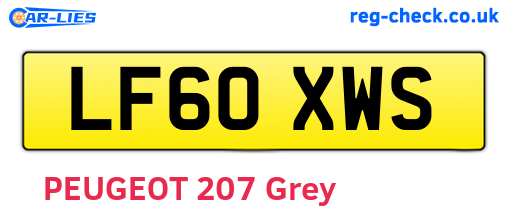 LF60XWS are the vehicle registration plates.