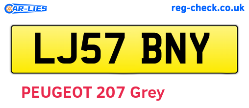 LJ57BNY are the vehicle registration plates.