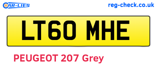 LT60MHE are the vehicle registration plates.