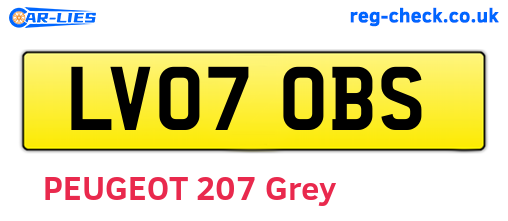 LV07OBS are the vehicle registration plates.