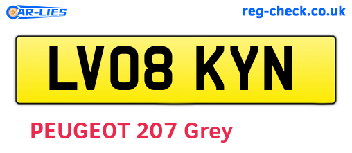 LV08KYN are the vehicle registration plates.