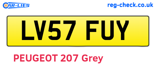LV57FUY are the vehicle registration plates.