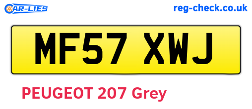 MF57XWJ are the vehicle registration plates.