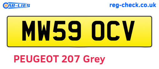 MW59OCV are the vehicle registration plates.