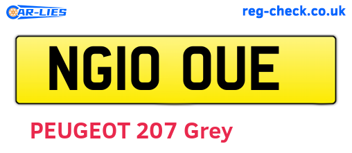 NG10OUE are the vehicle registration plates.