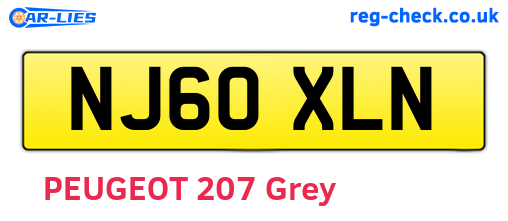 NJ60XLN are the vehicle registration plates.