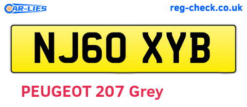 NJ60XYB are the vehicle registration plates.