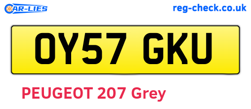 OY57GKU are the vehicle registration plates.