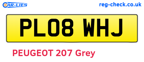 PL08WHJ are the vehicle registration plates.