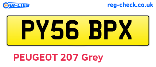 PY56BPX are the vehicle registration plates.