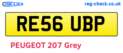 RE56UBP are the vehicle registration plates.