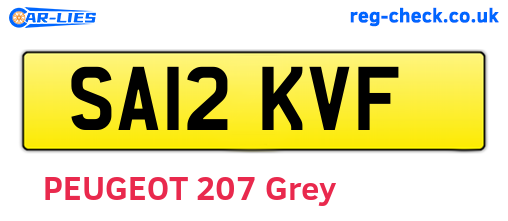 SA12KVF are the vehicle registration plates.