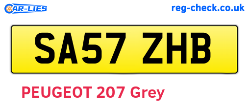 SA57ZHB are the vehicle registration plates.