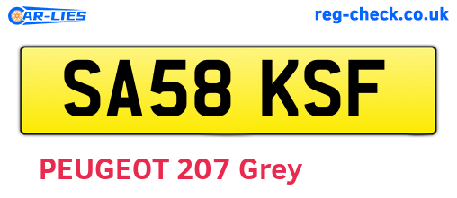 SA58KSF are the vehicle registration plates.