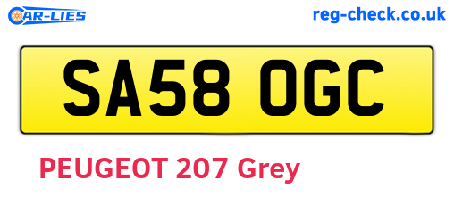 SA58OGC are the vehicle registration plates.