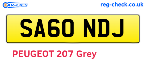 SA60NDJ are the vehicle registration plates.