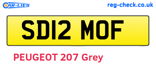 SD12MOF are the vehicle registration plates.