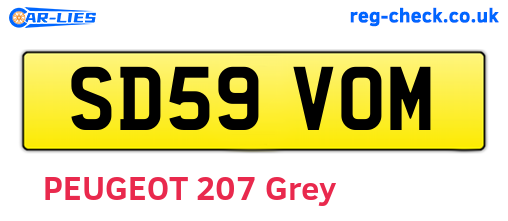 SD59VOM are the vehicle registration plates.