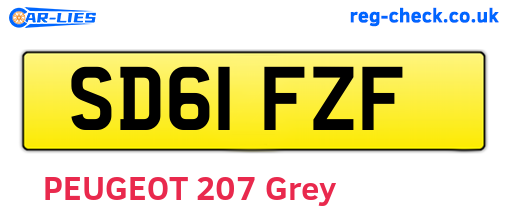 SD61FZF are the vehicle registration plates.
