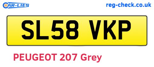 SL58VKP are the vehicle registration plates.