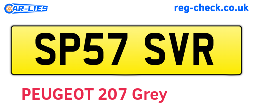 SP57SVR are the vehicle registration plates.