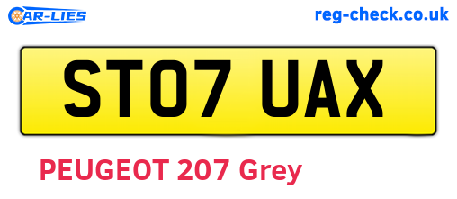 ST07UAX are the vehicle registration plates.